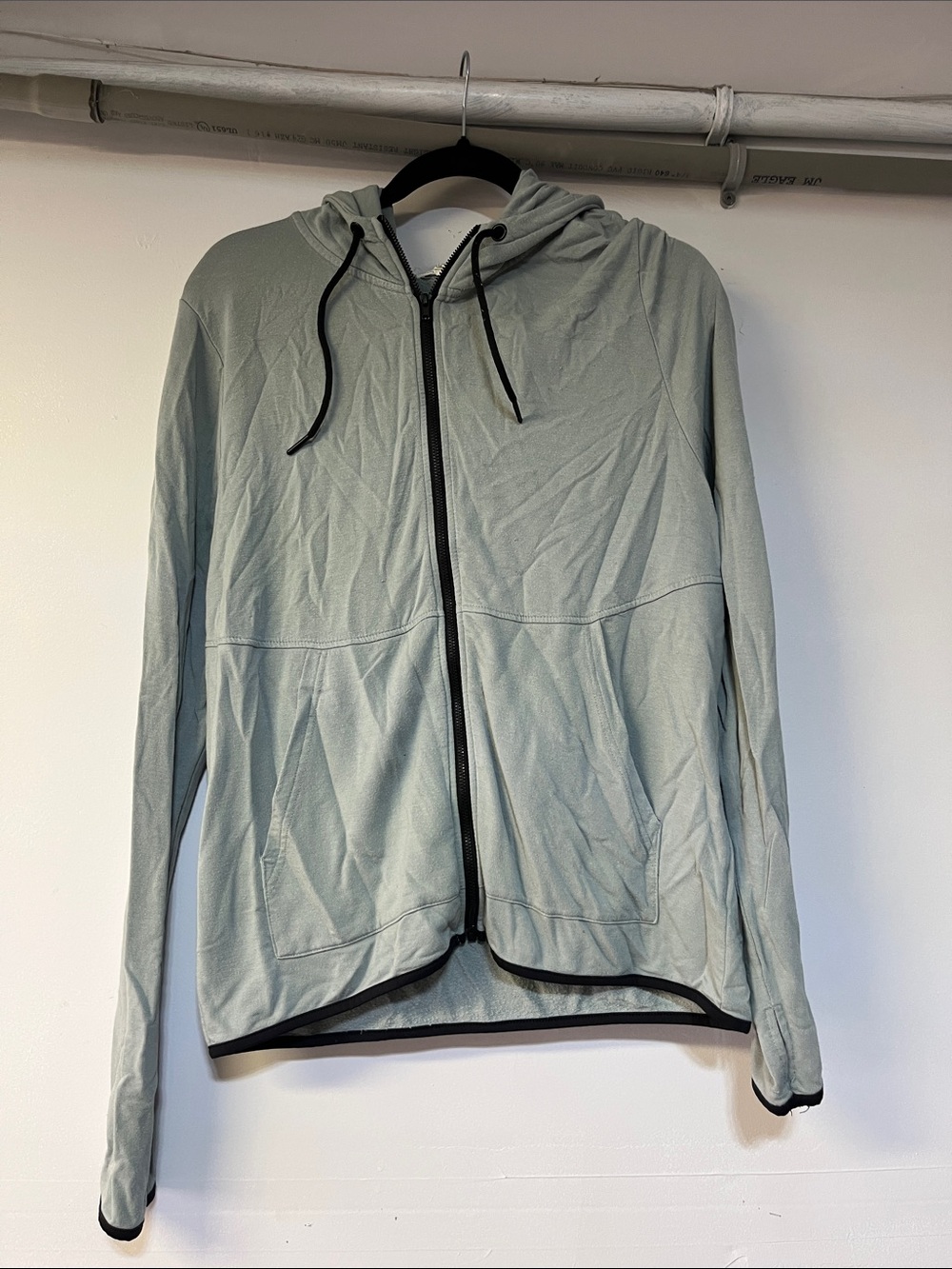 Threads 4 Thought Sage Zip Hoodie with Black Trim